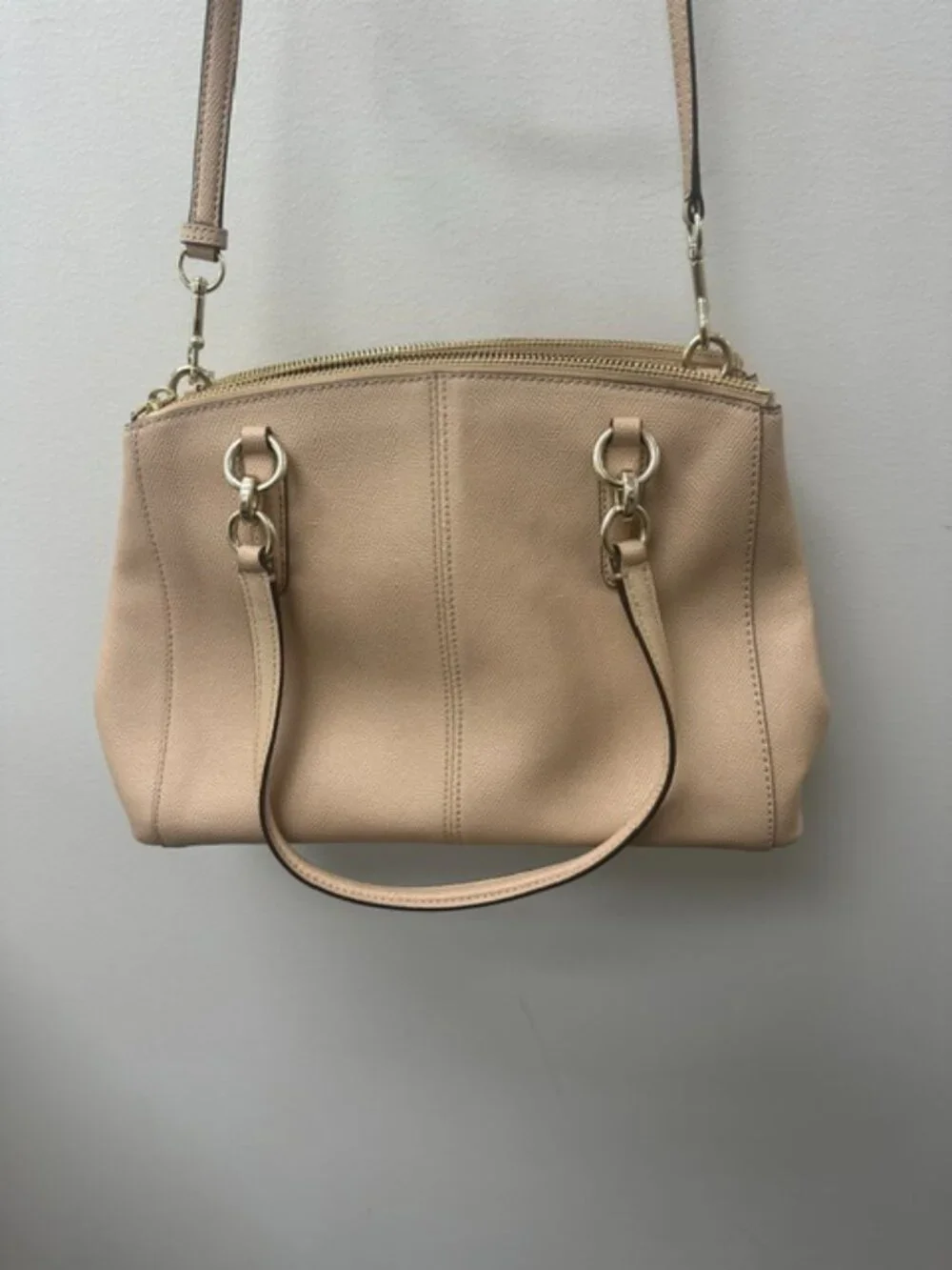 COACH Crossgrain Leather Christie in Tan